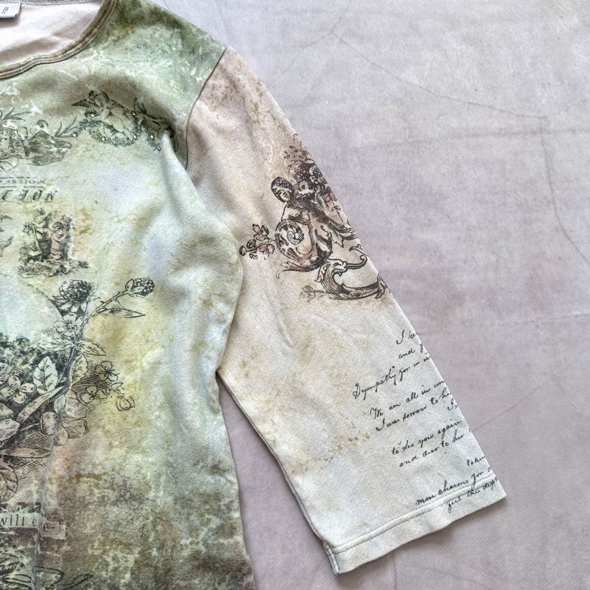 Hysteric Glamour 00s Bohemian 3/4 Sleeve T Shirt Jean Paul Gaultier Vibe Size M / US 6-8 / IT 42-44 - 4 Thumbnail