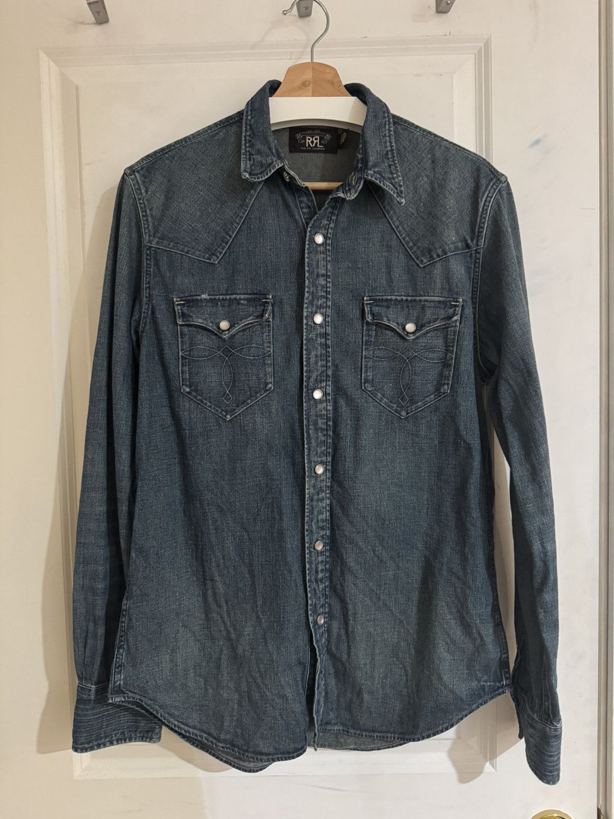 RRL Pearl Snap Western Denim Shirt