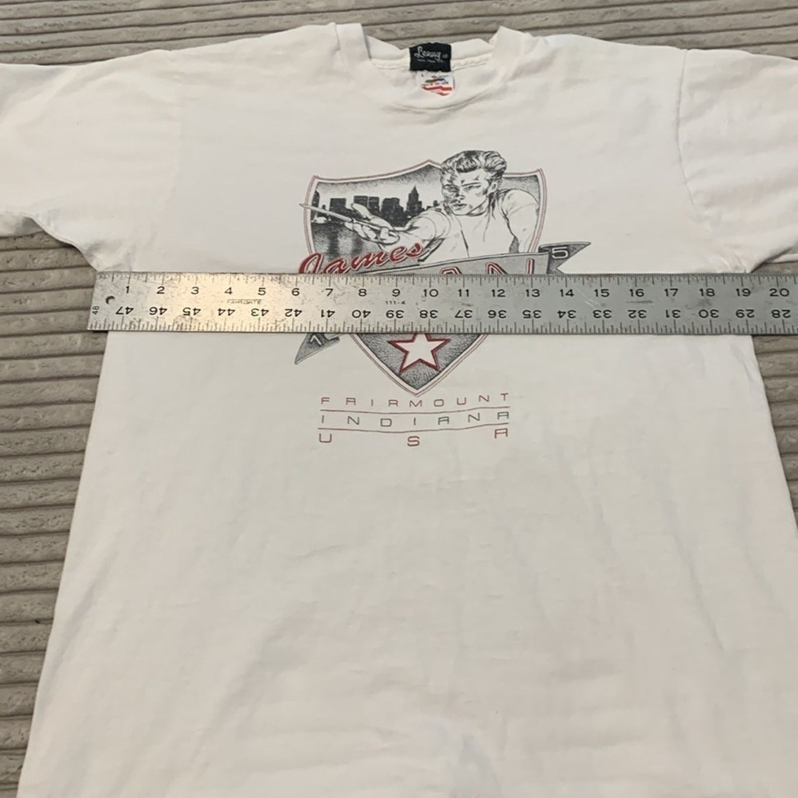 Fruit Of The Loom James Dean Fairmount India USA Tee T-Shirt Single Stitch 90 Size US L / EU 52-54 / 3 - 5 Thumbnail