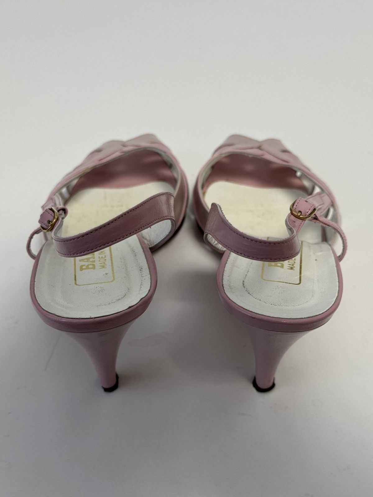 Bally Bally Pink Leather Slingback Heels Peep Toe Strappy Pumps Size US 10 / IT 40 - 19 Thumbnail