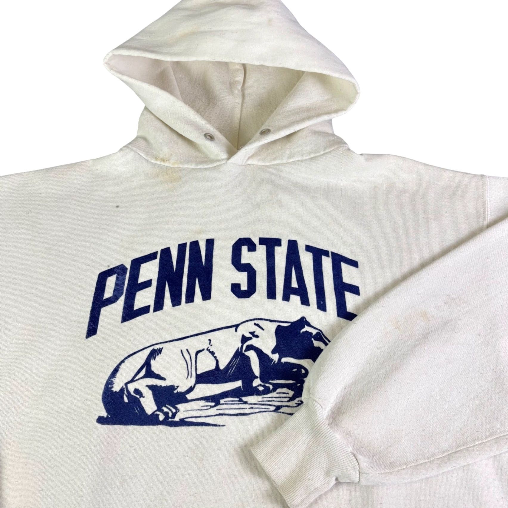 Penn Vintage Penn State Nittany Lions Hoodie Sweatshirt Cream Navy Blue Mens XL Size US XL / EU 56 / 4 - 2 Thumbnail