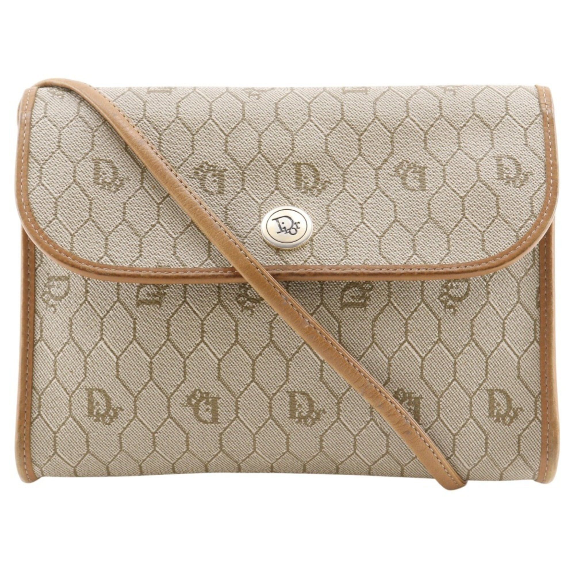 Dior Christian Dior Honeycomb Pattern Shoulder Bag, Vintage PVC, Beige, Magnetic Closure, Women's. Size ONE SIZE - 1 Thumbnail