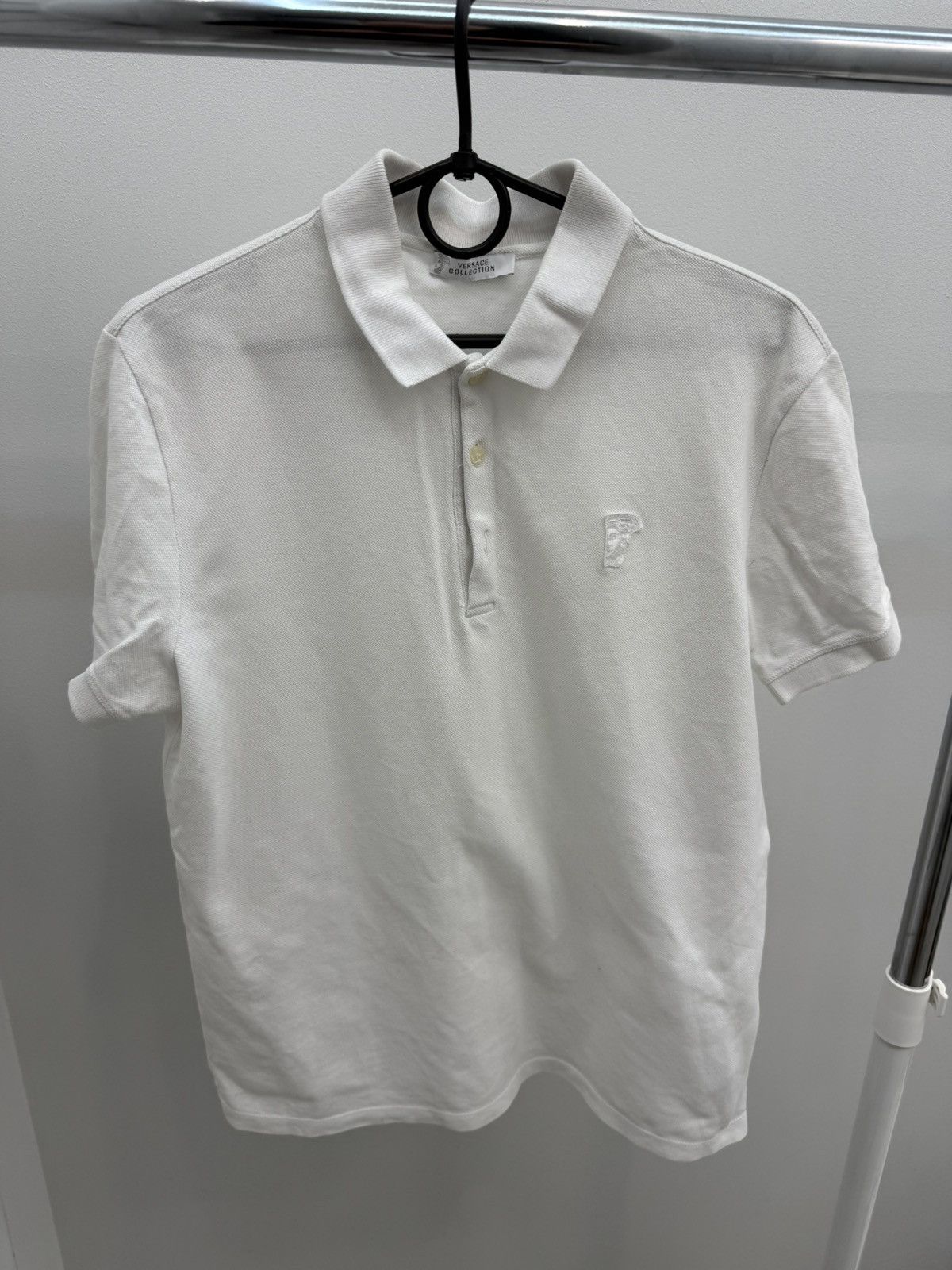 Versace Versace Collection Medusa Logo White Polo Shirt Size US L / EU 52-54 / 3 - 1 Thumbnail