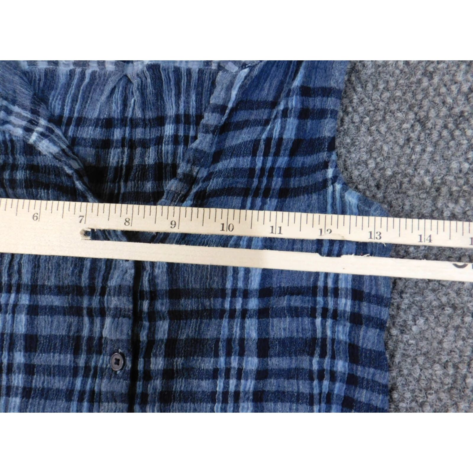 Lucky Brand Lucky Brand Button-Up Shirt Women Sleeveless Plaid Cotton Rayon Blue M Casual Stretch Regular Vintage No Size M / US 6-8 / IT 42-44 - 6 Thumbnail