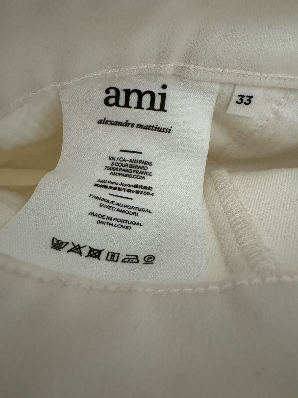 Ami Paris Off-White Alex Fit Trousers