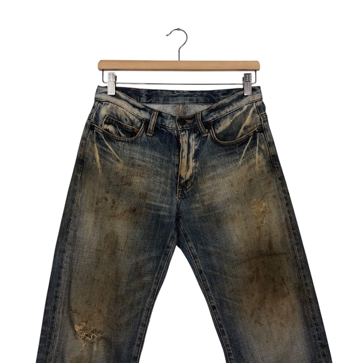 Japanese Brand SHIPS 1975 Repro Workwear Jeans – Destroyed Knees Grime Fade Size 30" / US 8 / IT 44 - 5 Thumbnail