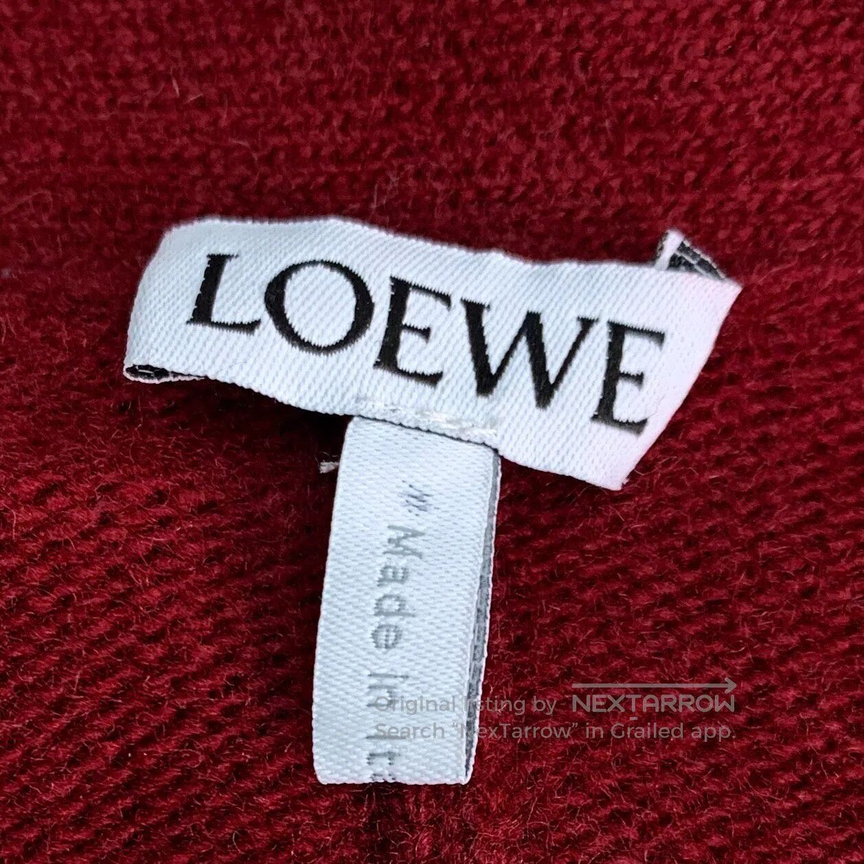 Loewe Loewe Red Floral Embroidered Wool V-neck Irregular Long Sl Size XS / US 0-2 / IT 36-38 - 6 Thumbnail