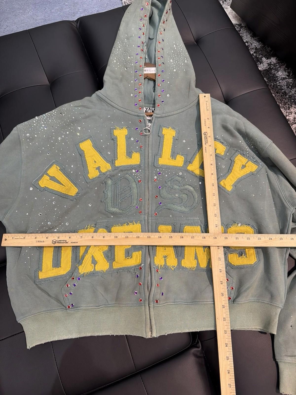 Vale XL - Vale Zip Up Green Stone Studded Hoodie Authentic Valley Size US XL / EU 56 / 4 - 6 Thumbnail