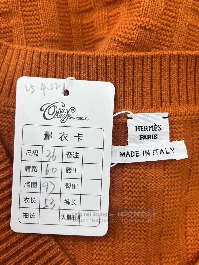 Hermes Hermes Orange print knit short-sleeve Size XS / US 0-2 / IT 36-38 - 4 Thumbnail