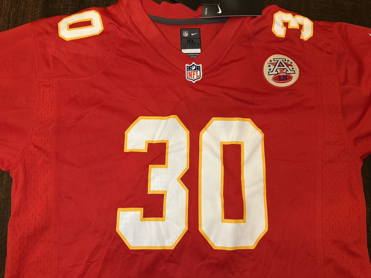 Nike NWT Dicaprio Bootle #30 Kansas City Chiefs Jersey-Size XL Size US XL / EU 56 / 4 - 3 Thumbnail