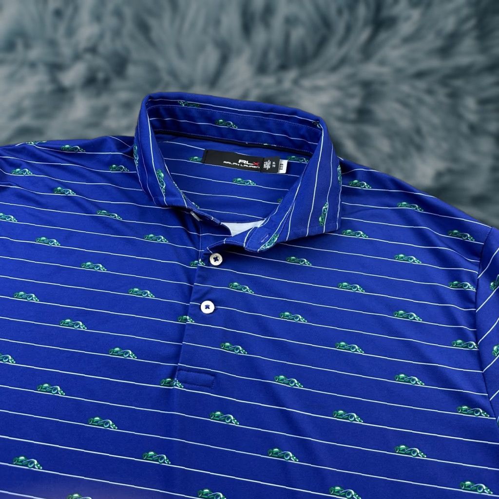 RLX Ralph Lauren RLX Ralph Lauren Polo Shirt Mens XL Blue Performance Golf Logo All Over Print Size US XL / EU 56 / 4 - 1 Thumbnail