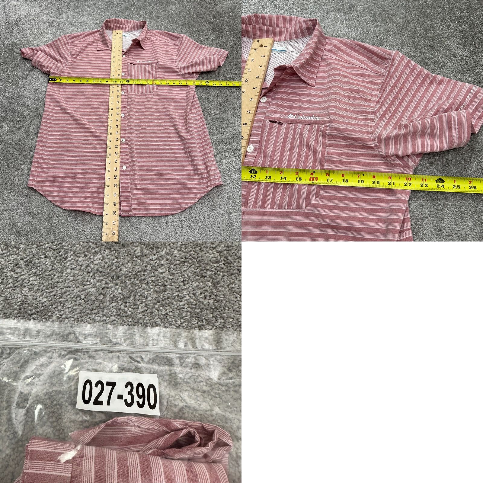 Twisted X Columbia Omni Shade Twisted Flight Shirt Mens Large Red Striped Outdoor Casual Shirt Size US L / EU 52-54 / 3 - 8 Thumbnail