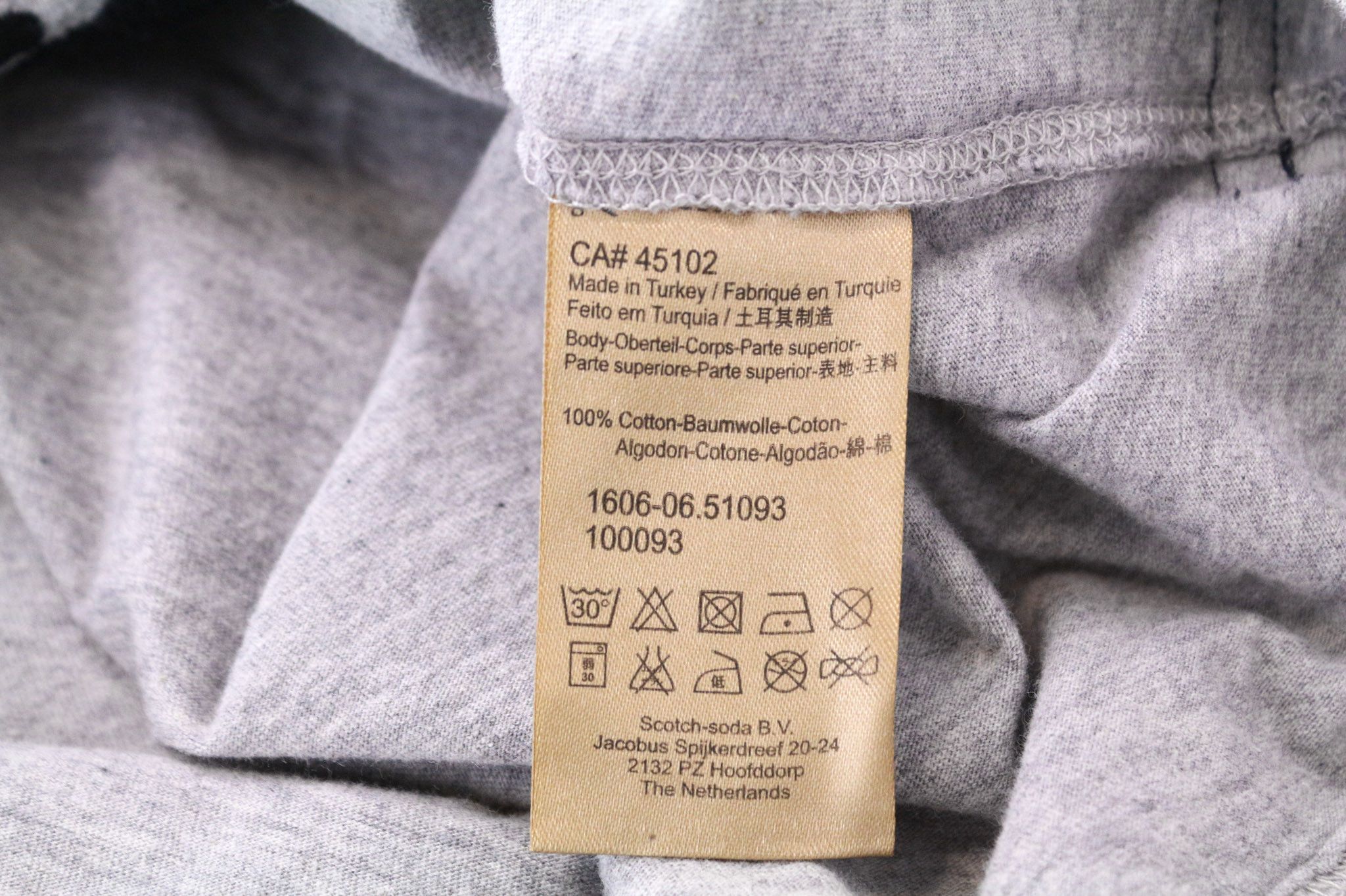 Scotch & Soda AMS BLAUW M Grey Cotton Short Sleeve T-Shirt 74412 Size US M / EU 48-50 / 2 - 7 Thumbnail