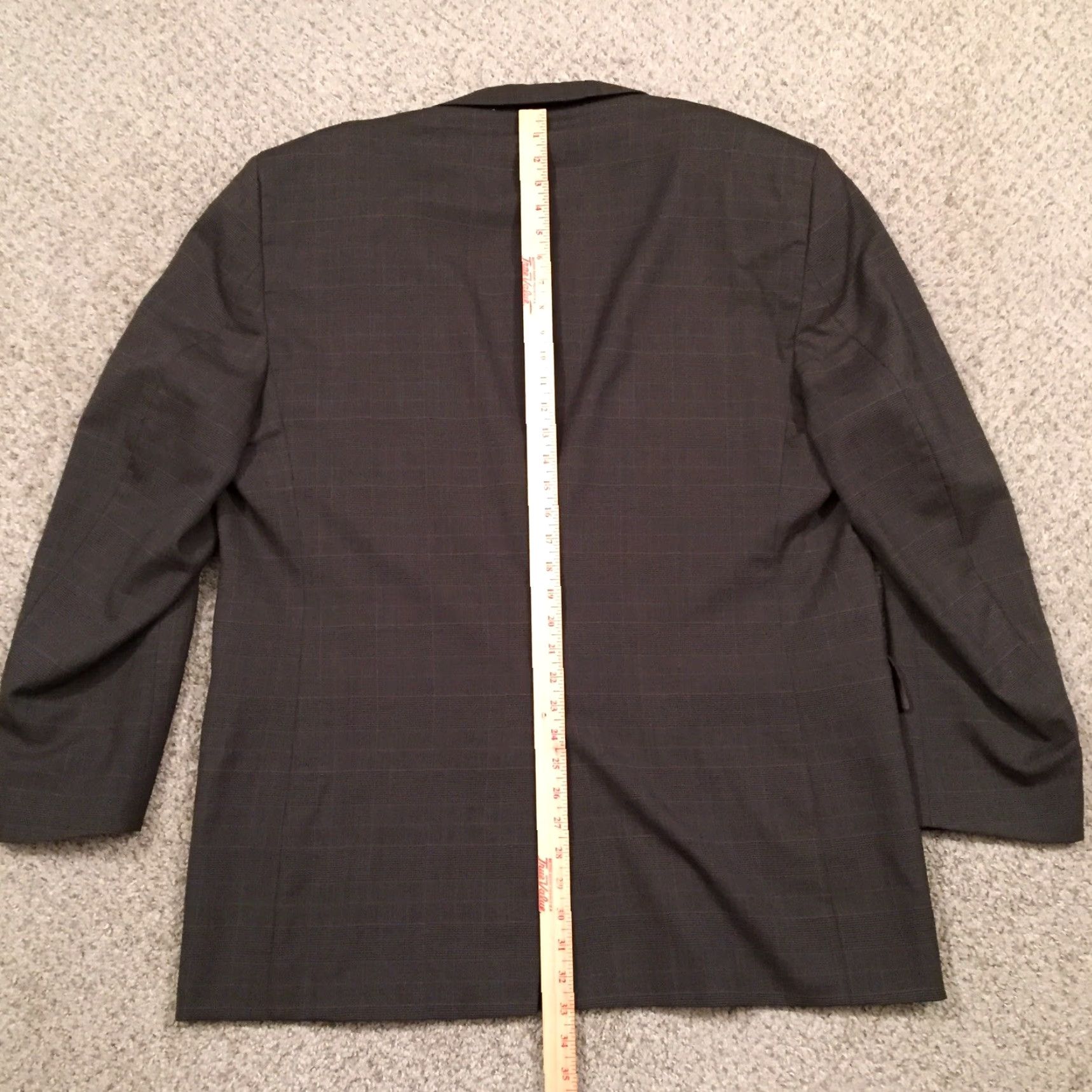 Jos. A. Bank Jos. A. Bank Blazer Mens 48 Long Gray Plaid Wool Two Button Single Vented Glossy Notch Lapel Jacket Coat 2 Piece Regular Mens Size 48R - 7 Thumbnail