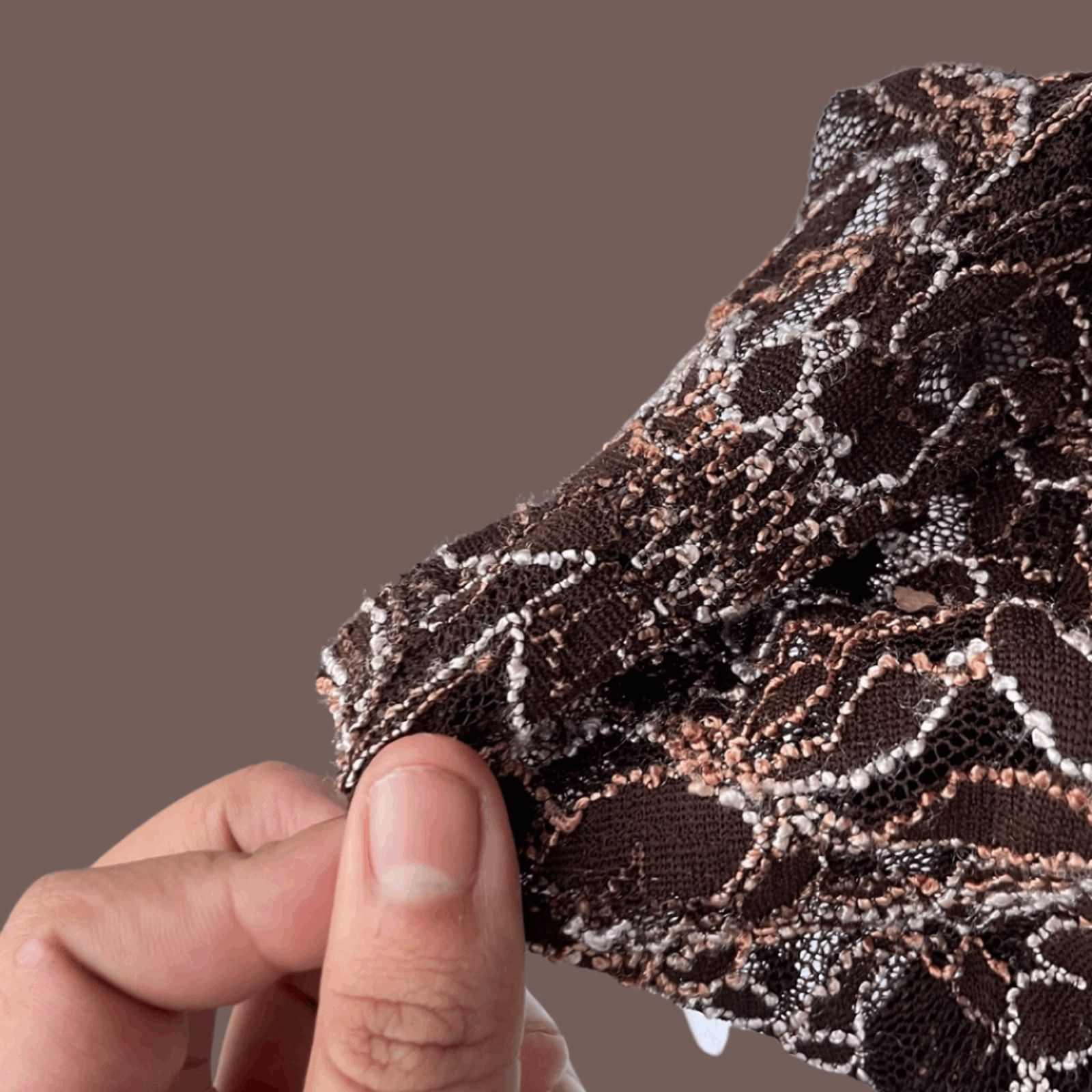 Vintage VTG Beaded Lace Top |Style & Co. Brown Mesh Y2K Evening Glam Size S / US 4 / IT 40 - 3 Thumbnail