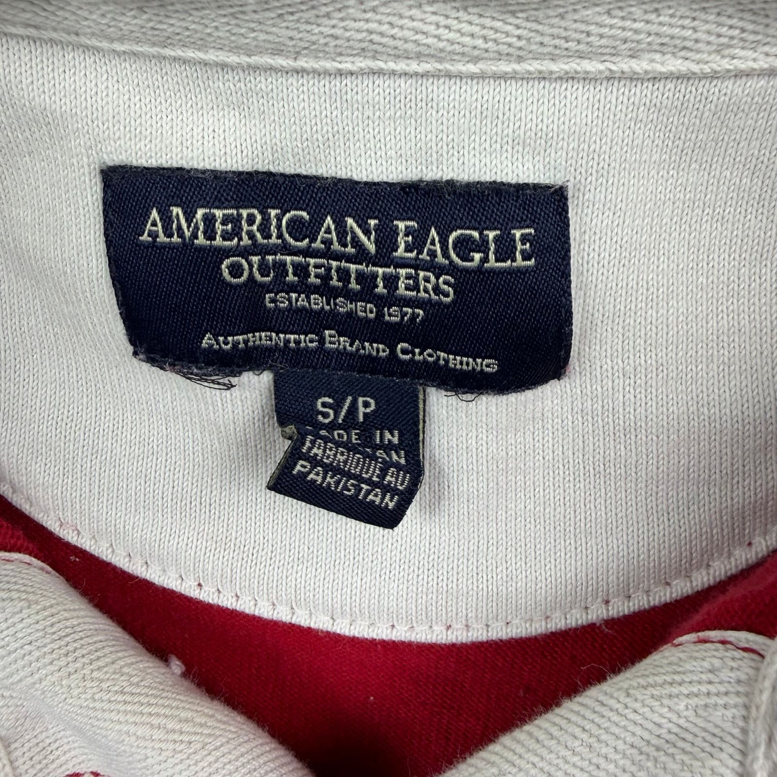 American Eagle Outfitters × Vintage Y2K American Eagle Polo Shirt Men's Small Red Stripe Cotton Size US M / EU 48-50 / 2 - 3 Thumbnail
