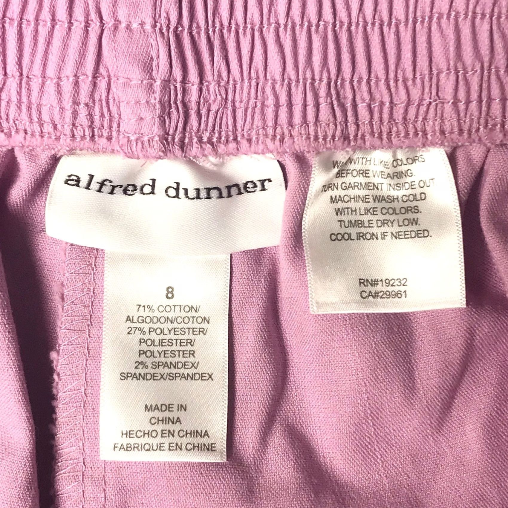 Vintage Alfred Dunner Women Capri Pants Orchid Pink Classic Fit Stretch Pull-On 8 Petal Pushers 2020 Boy/girls? Size 30" / US 8 / IT 44 - 3 Thumbnail