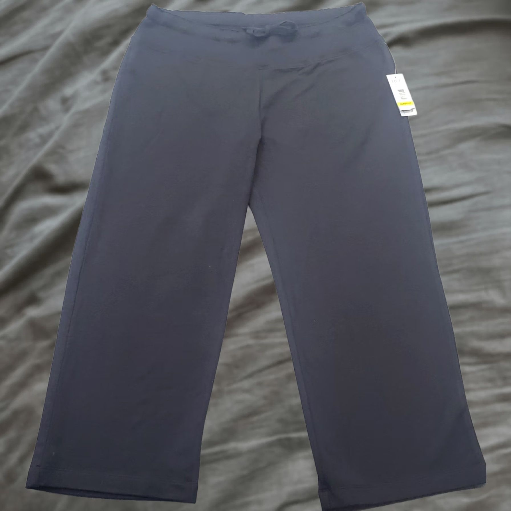 Vintage Hue Womens Medium Black Stretch High Waist Drawstring Straight Leg Pant Size 32" / US 10 / IT 46 - 1 Thumbnail
