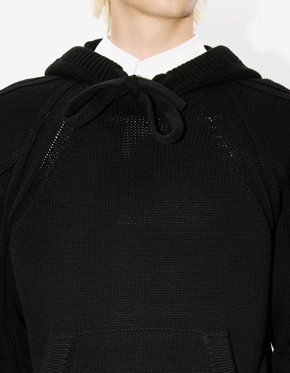 Kenzo Kenzo Black Hand-Embroidered Cable Knitted Hoodie Size US M / EU 48-50 / 2 - 7 Thumbnail