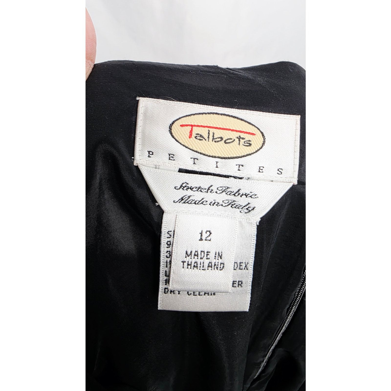 Talbots Vintage Talbots Petites Black Pleated Skirt Lined Wool Blend Size 34" / US 12 / IT 48 - 3 Thumbnail