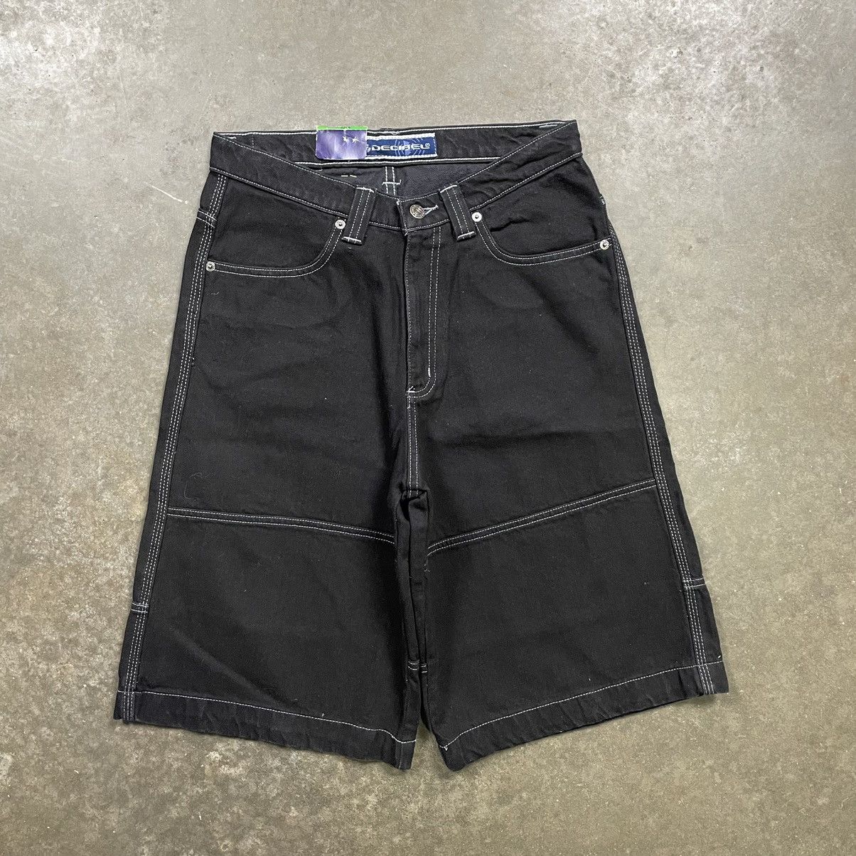 JNCO Vintage 90s Decibel Black Baggy Grunge Skater Jorts Size US 30 / EU 46 - 5 Thumbnail