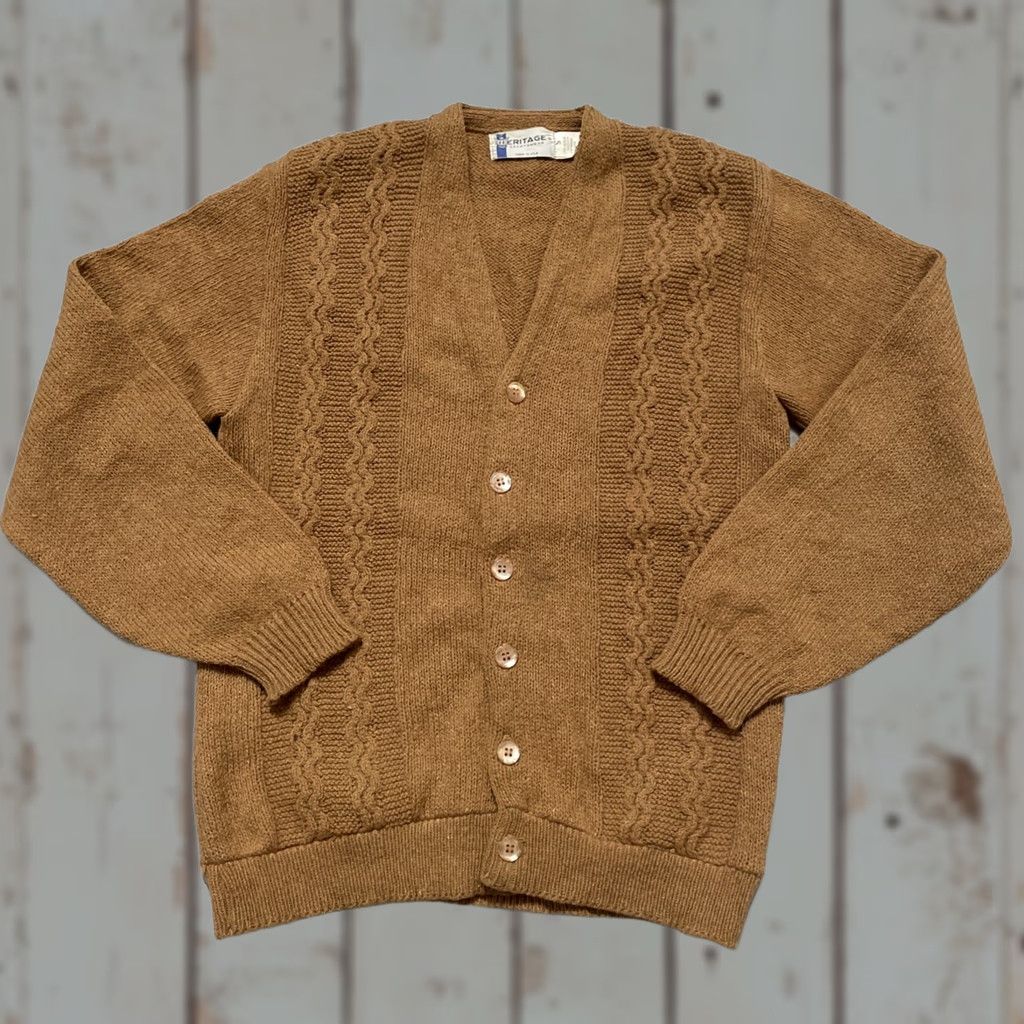Vintage VINTAGE Heritage Sportwear Cardigan Unisex Adults Sweater S Brown Mohair Wool Polyester Knit 60s 70s Rockabilly USA Shaggy Grunge Classic Size US S / EU 44-46 / 1 - 1 Thumbnail