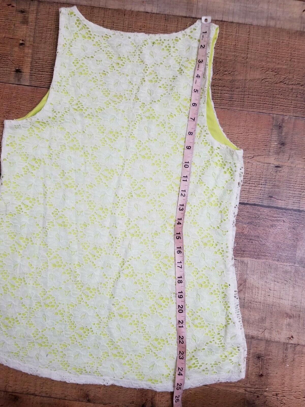 Designer Maurices Tank Top Medium Neon Yellow Lace Size M / US 6-8 / IT 42-44 - 6 Thumbnail