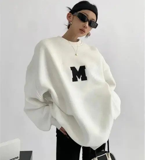 Japanese Brand Korean Pullover Print Thickened Sweatshirt Size ONE SIZE - 1 Thumbnail