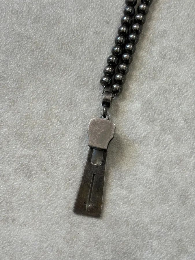 John Richmond John Richmond Dark Grey Metal Zip Pendant Necklace Size ONE SIZE - 5 Thumbnail