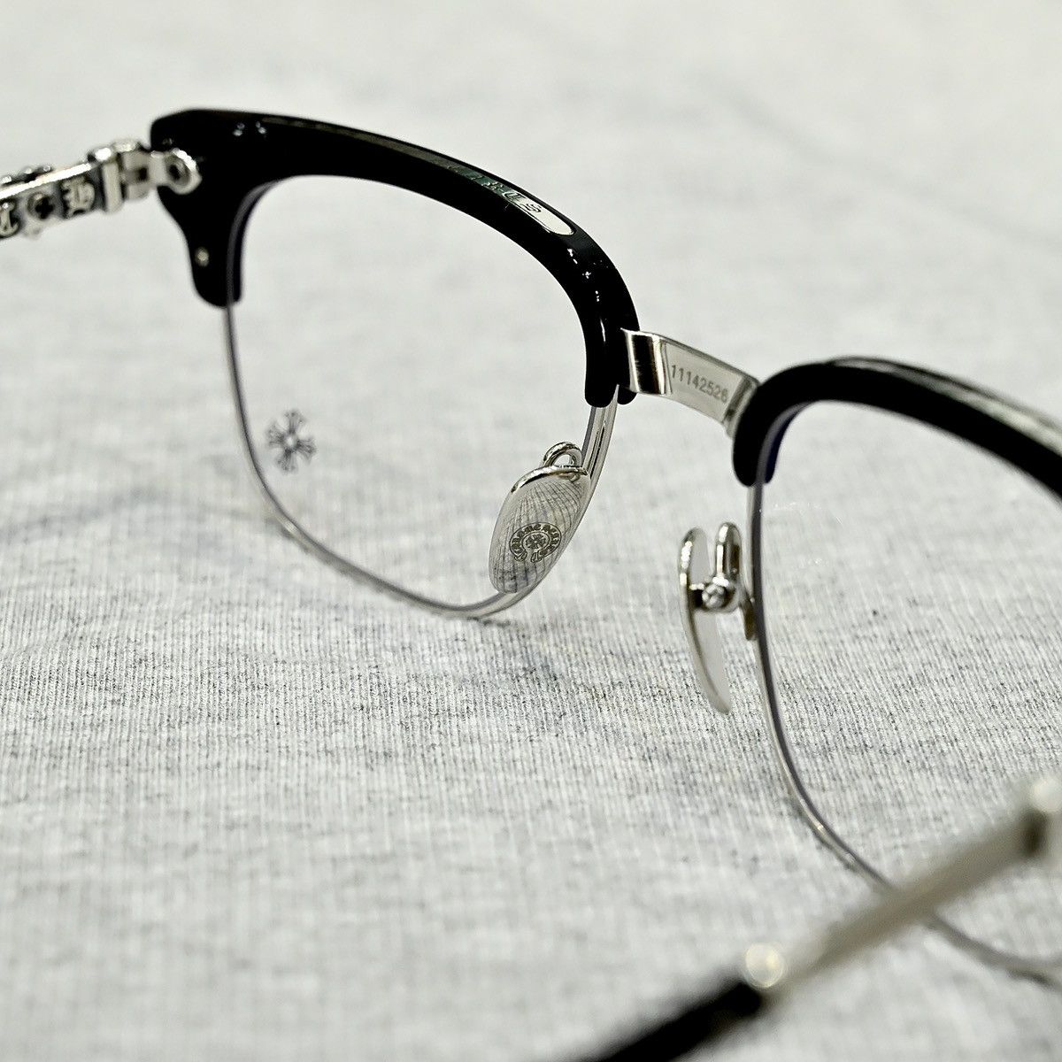 Chrome Hearts CHROME HEARTS BONENNOISSEUR II BLACK/BRUSHED SILVER GLASSES Size ONE SIZE - 11 Thumbnail