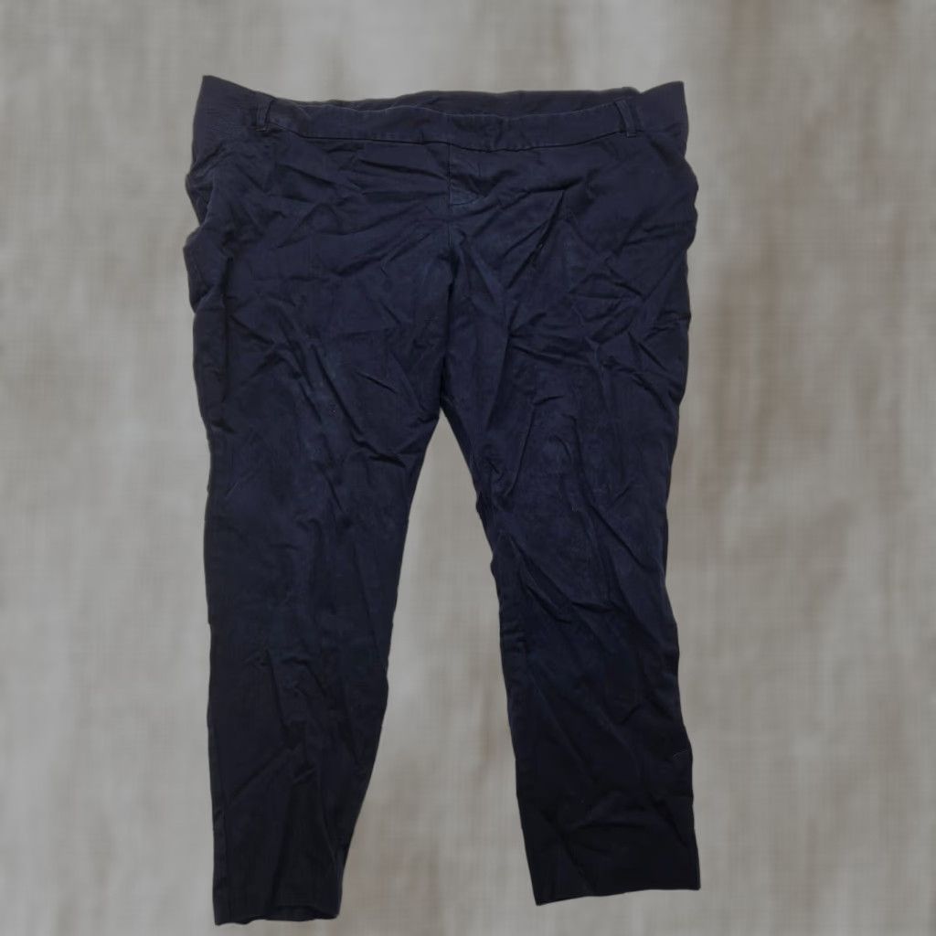 Old Navy Old Navy Maternity Full-Panel Pixie Ankle Pants Womens 20 Navy Blue Pull On Size 42" / US 20 - 1 Thumbnail