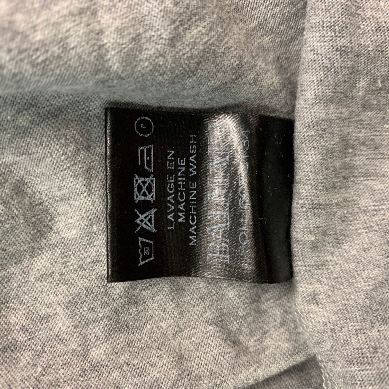 Balmain BALMAIN Size M Grey Solid Cotton Crew-Neck T-shirt Size US M / EU 48-50 / 2 - 6 Thumbnail