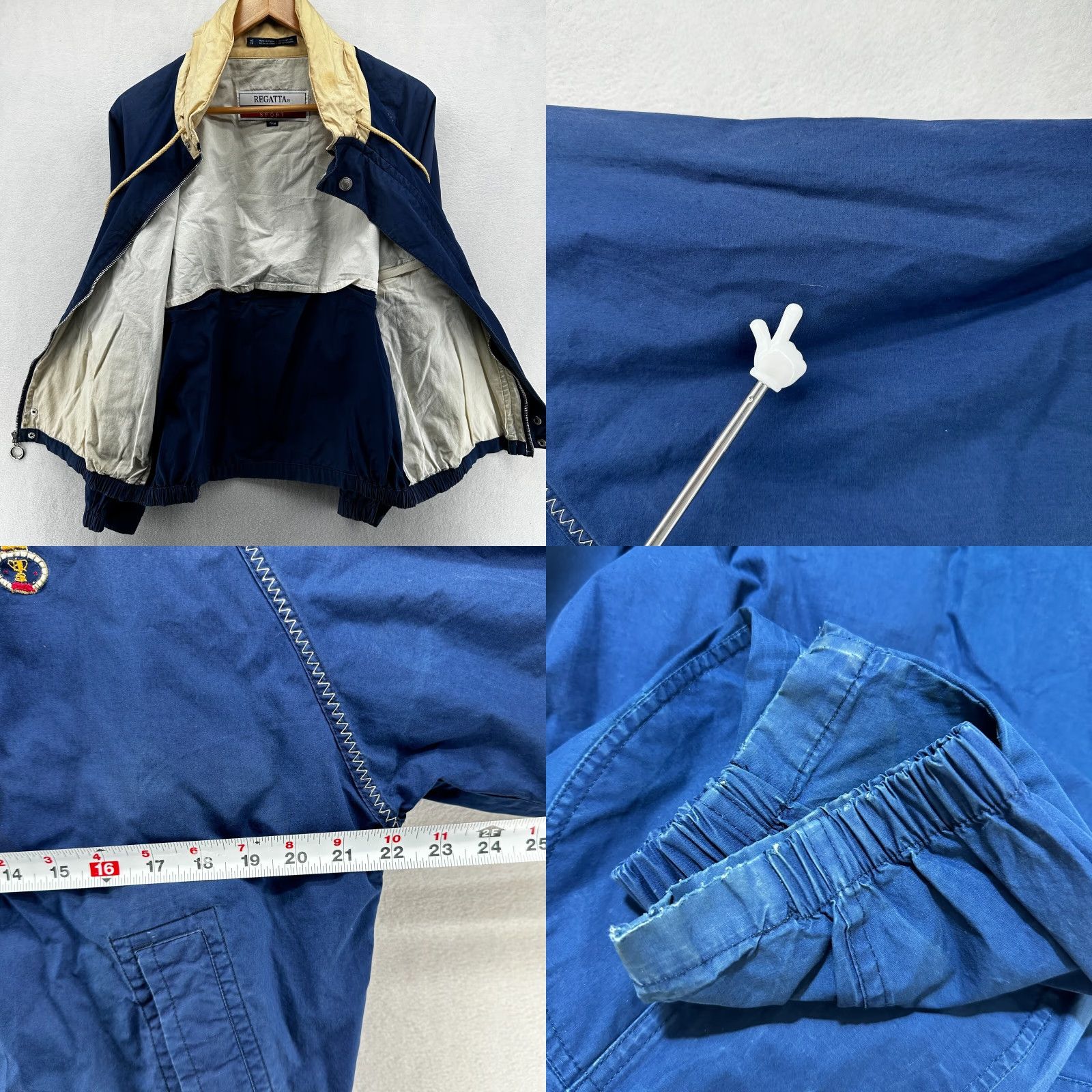 Vintage Regatta Sport Windbreaker Jacket Blue Men's M Full Zip Long Sleeve Pockets, Casual, Travel, Winter, Cotton, Regular Fit Size US M / EU 48-50 / 2 - 9 Thumbnail