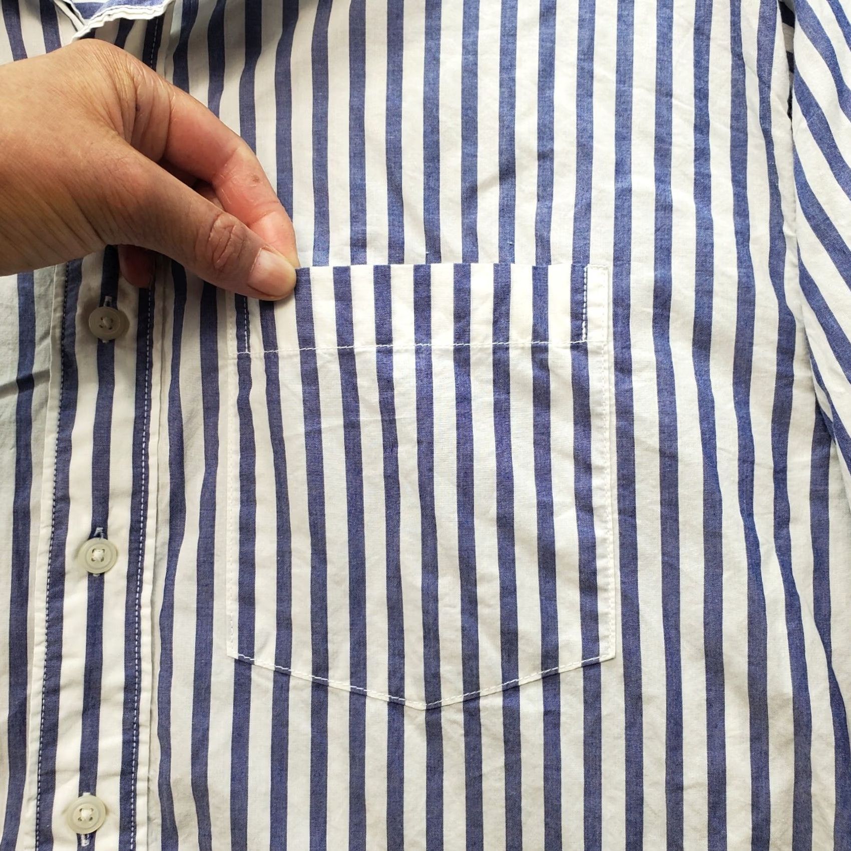 American Eagle Outfitters American Eagle Outfitters Button-Up Shirt Mens MT Multicolor Striped Relaxed Fit Chest Pocket Size US M / EU 48-50 / 2 - 3 Thumbnail