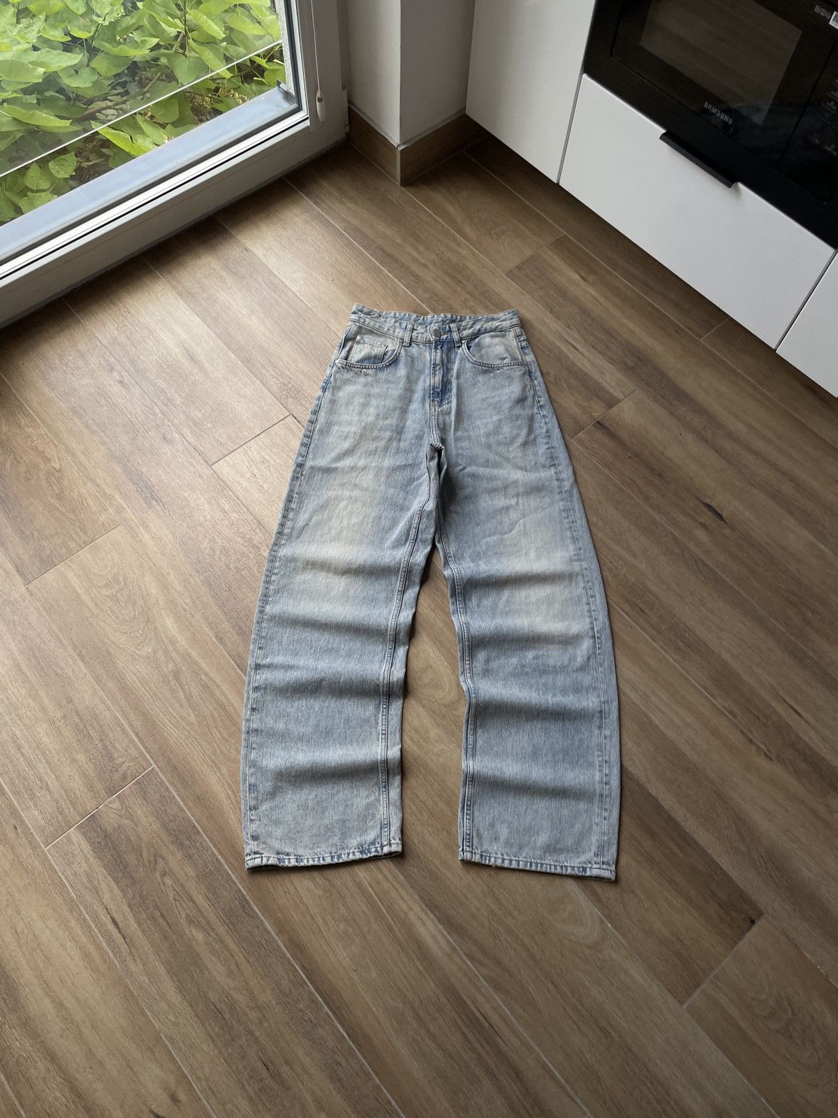 Vintage Baggy Jeans Washed Flared Wide Avant Garde Japanese
