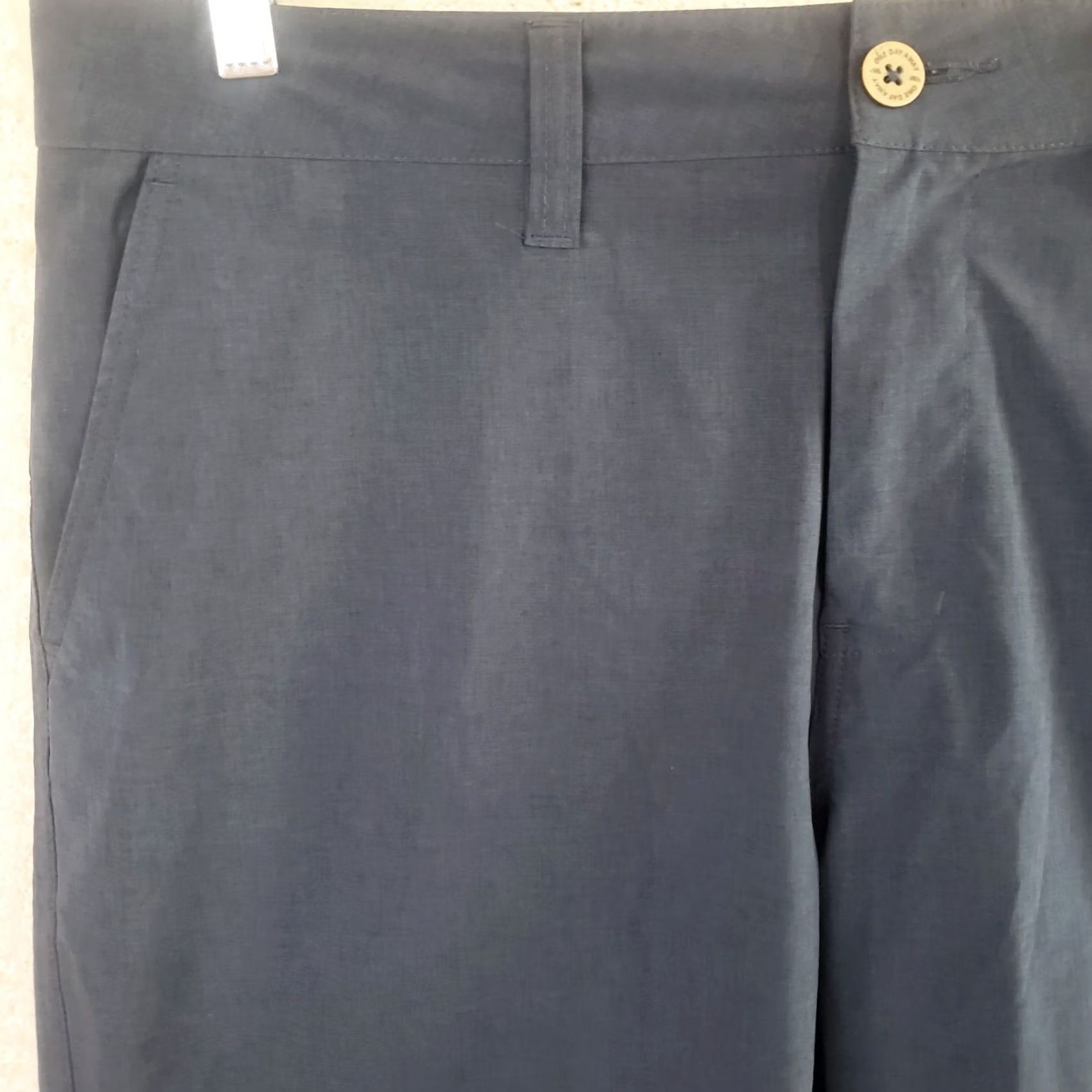 Vintage One Day Away Tech Men's 36x10 Hybrid Shorts Navy Blue Stretch Moisture Wicking Casual Workwear Chino with Pockets Front Zip Size US 36 / EU 52 - 2 Thumbnail