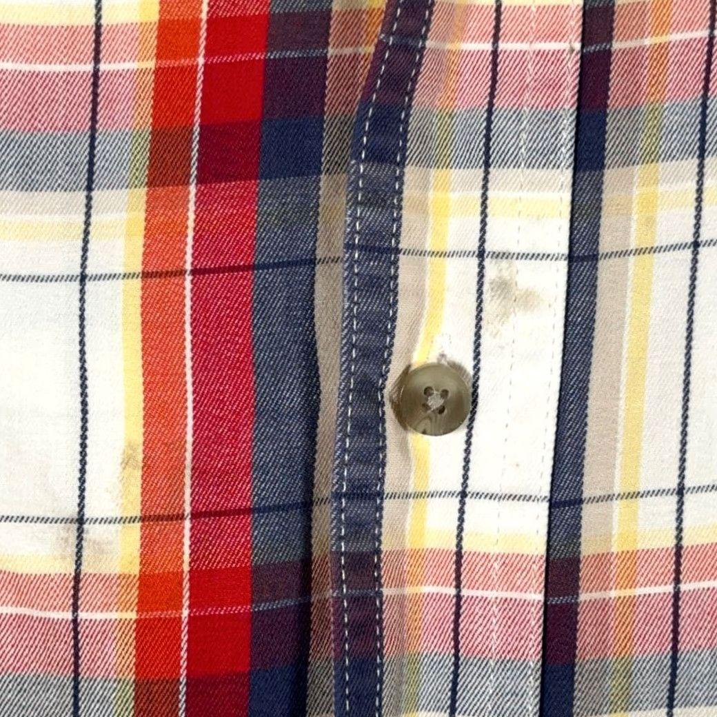Wrangler VINTAGE Wrangler Shirt Wrangler Plaid Cotton Button-Down Madras Painted Desert White Red XL Mens Size US L / EU 52-54 / 3 - 7 Thumbnail