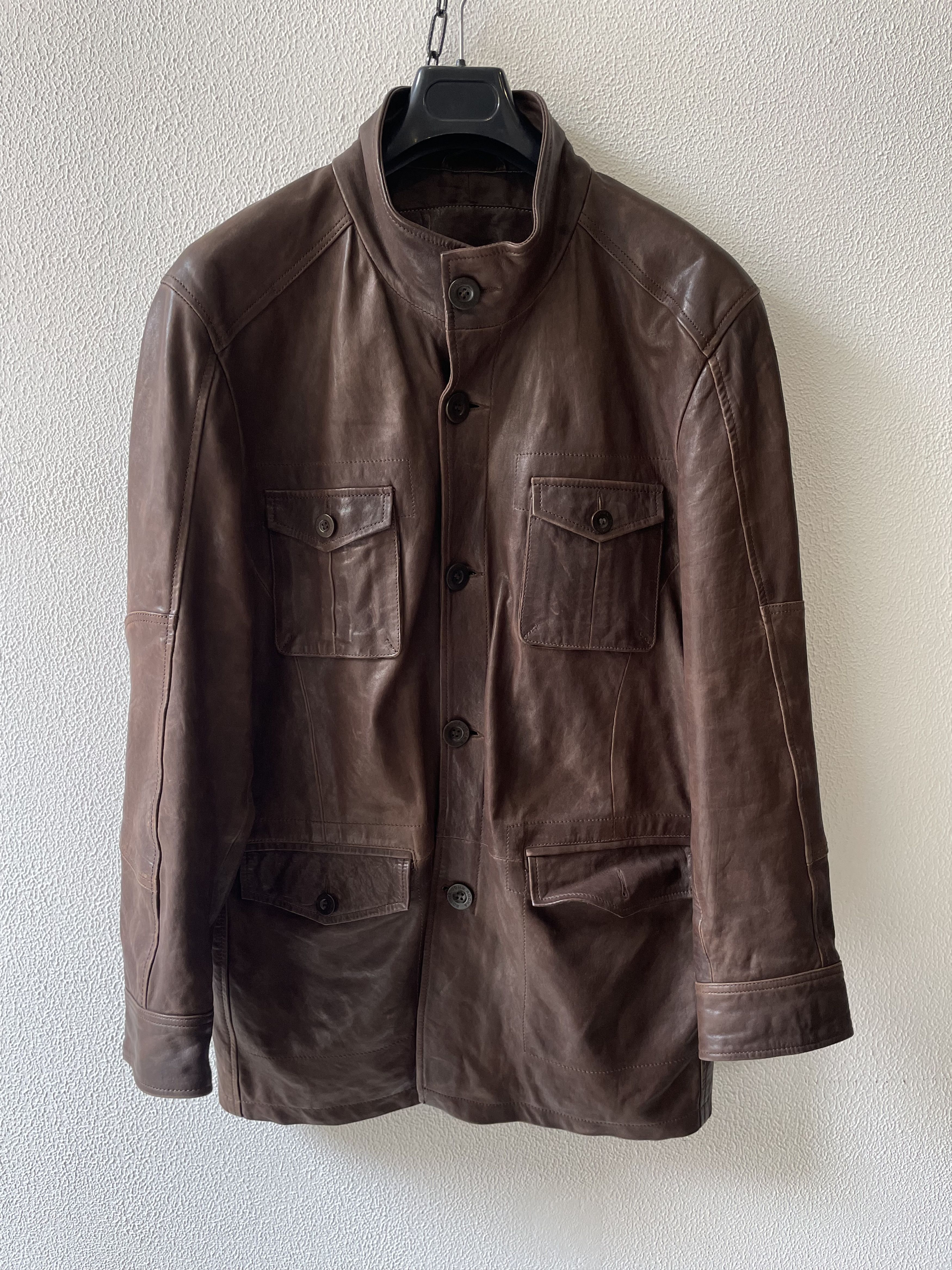 Designer × Vintage Rare Rocha John Rocha leather brown man Size US L / EU 52-54 / 3 - 1 Thumbnail