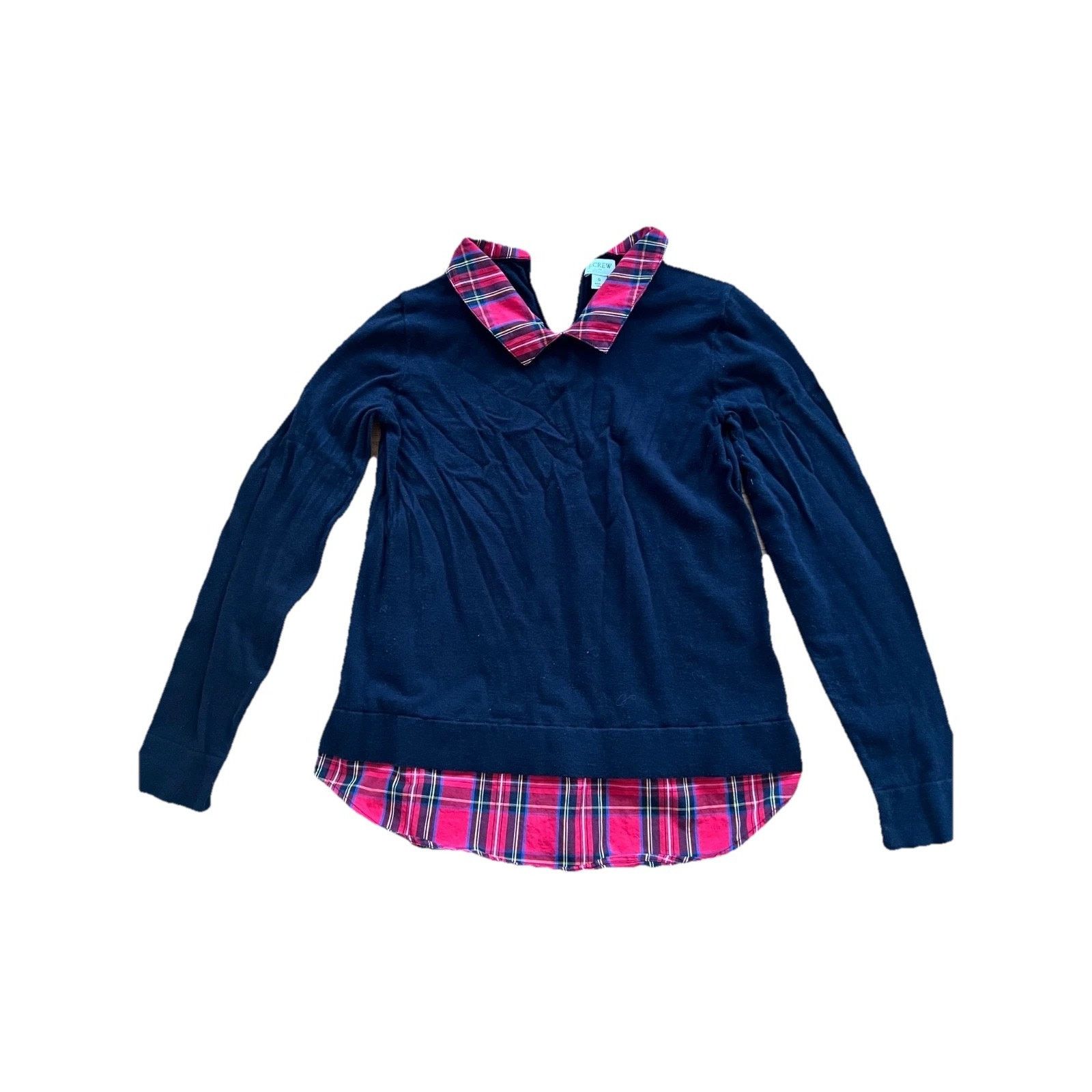 J.Crew J Crew AS307 Tartan Black Sweater Small A001857 Size S / US 4 / IT 40 - 3 Thumbnail