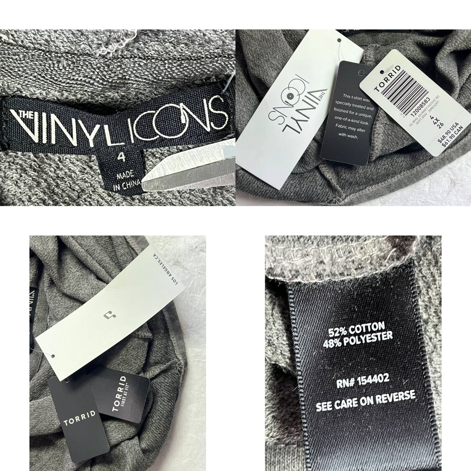 Vintage Grays Sweatshirt Women 4 Gray Cropped Long Sleeve Crew Neck Cotton Blend Knit All Seasons Hoodie Price? Size S / US 4 / IT 40 - 9 Thumbnail