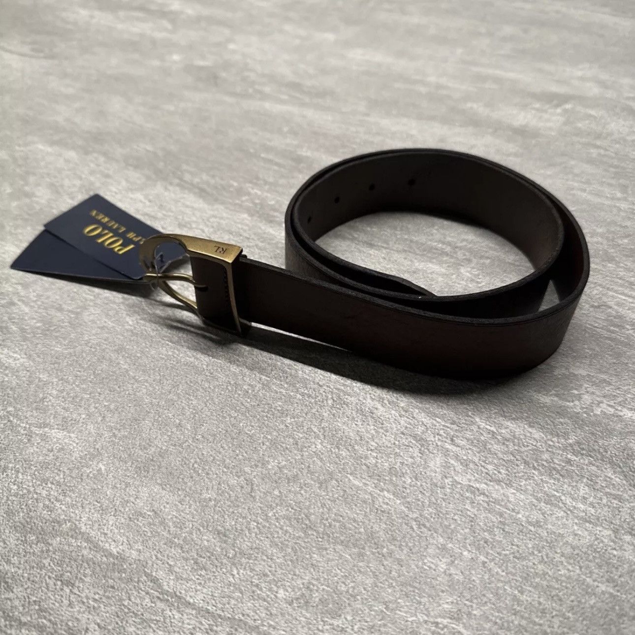 Polo Ralph Lauren Men's Pony Brown Leather Dress Belt Brass Buckle | Grailed