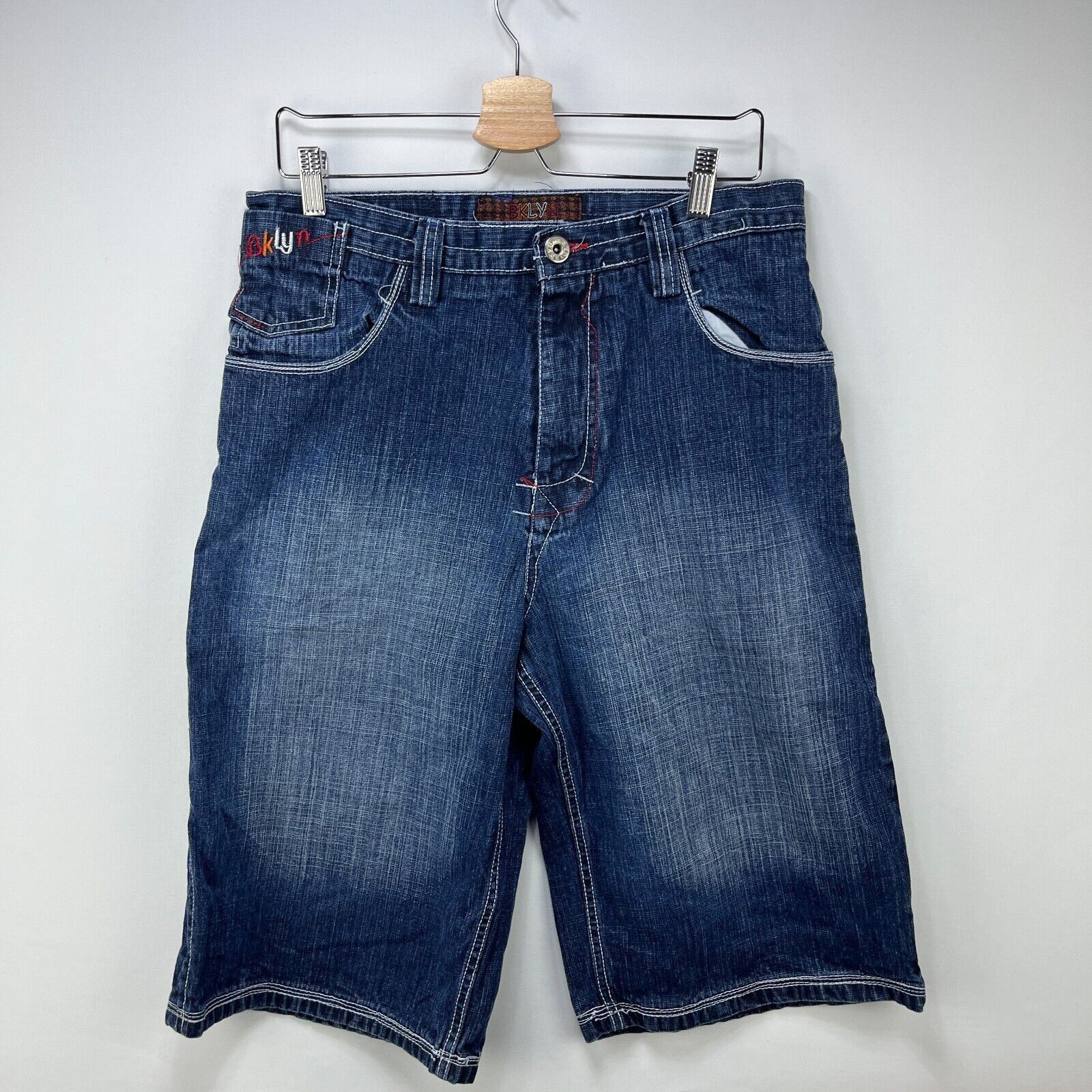 Vintage Vintage Y2K Brooklyn Express Baggy Shorts 34 BRKLYN Jorts Size US 34 / EU 50 - 5 Thumbnail