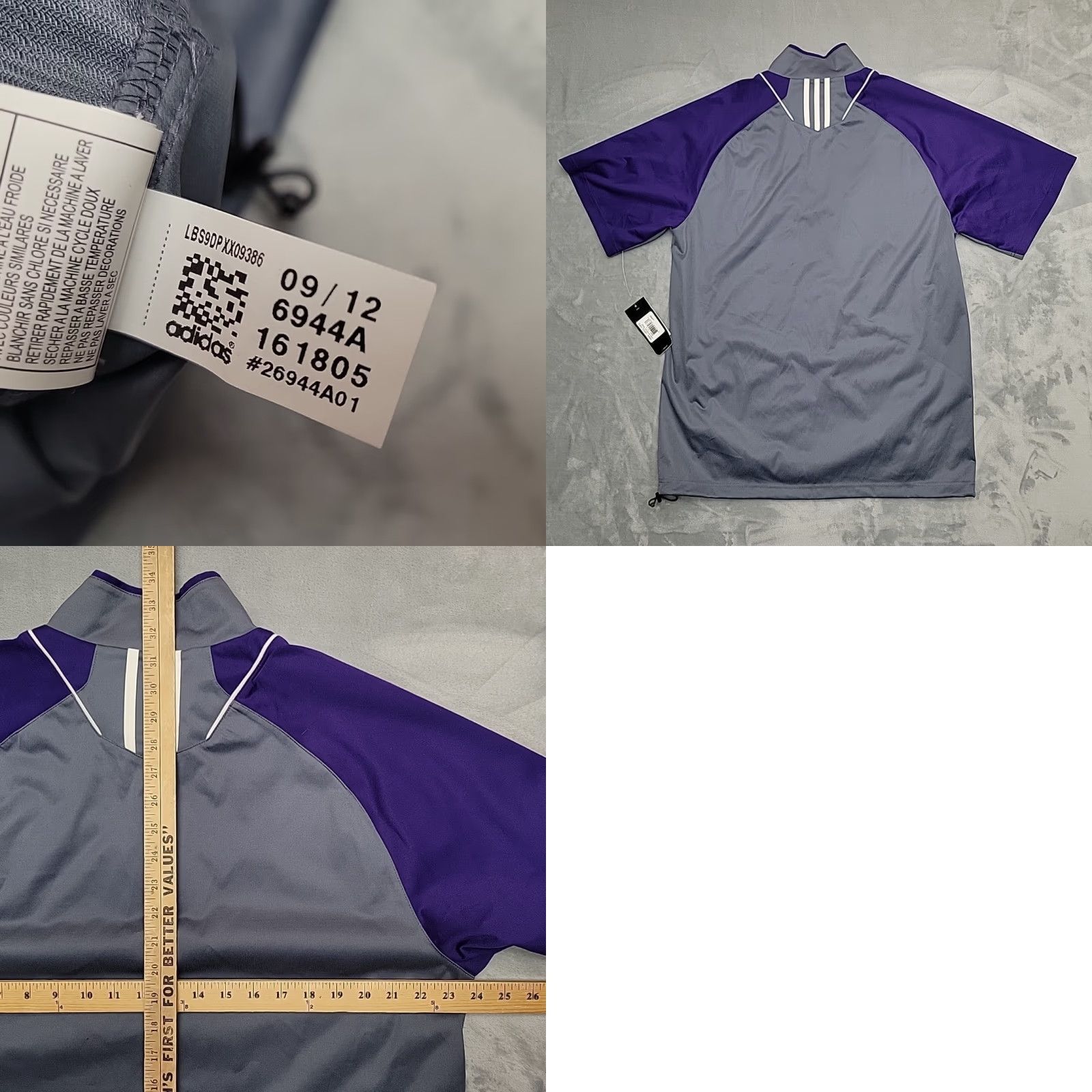 Adidas Adidas Shirt Mens L 1/4 Zip Pullover Gray Norwalk Baseball Short Sleeve Game Day Size US L / EU 52-54 / 3 - 8 Thumbnail