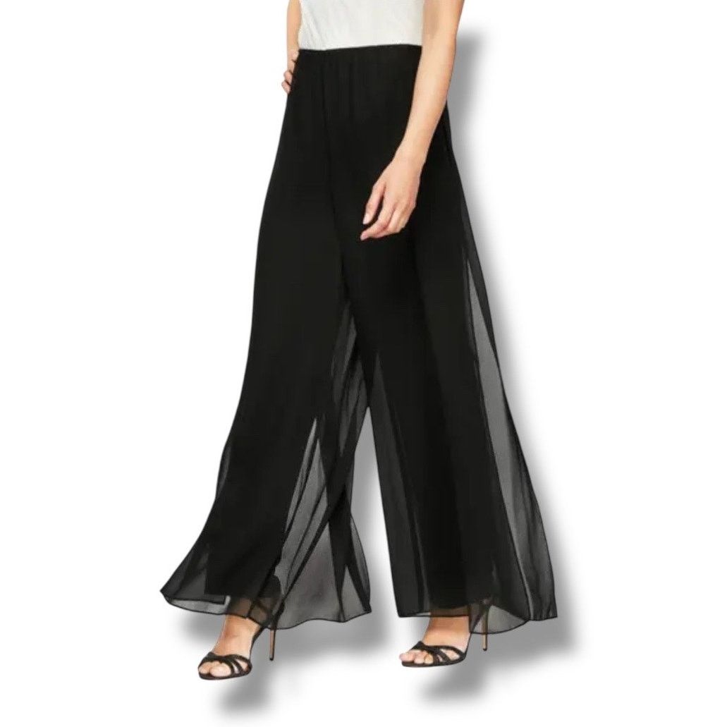 Other Connected Apparel chiffon overlay highwaisted wide leg pants Size 26" / US 2 / IT 38 - 1 Thumbnail