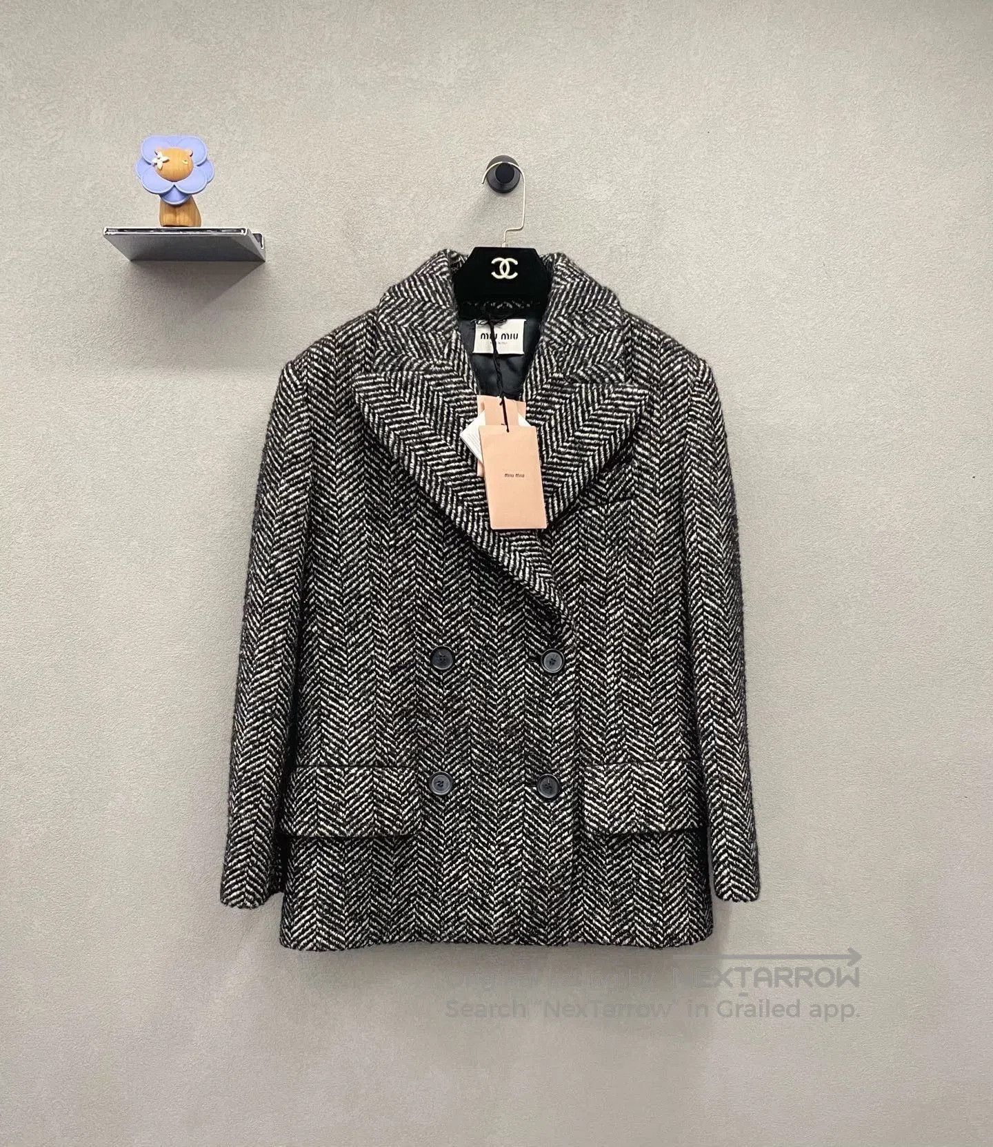 Miu Miu Miumiu Herringbone Blazer. Size XS / US 0-2 / IT 36-38 - 1 Thumbnail