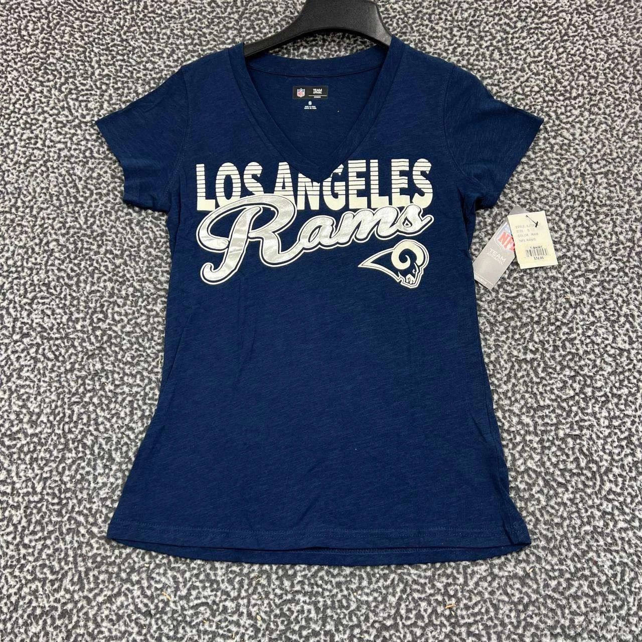 G-III Los Angeles LA Rams Shirt Women Short Sleeve V-Neck New S Size S / US 4 / IT 40 - 1 Thumbnail