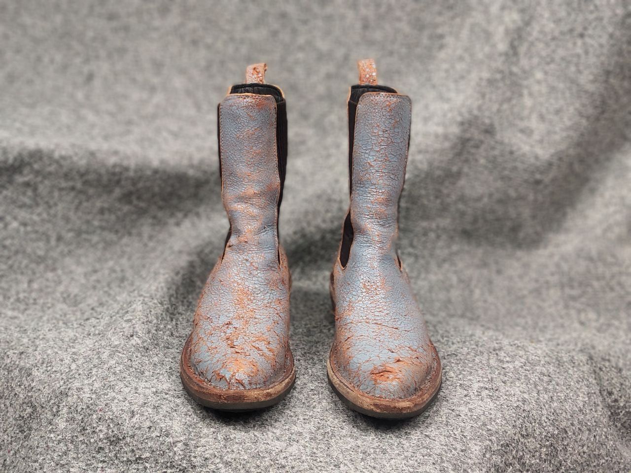 MoMA Moma Italy Design crackle aged western leather pull on boots Size US 5 / IT 35 - 4 Thumbnail