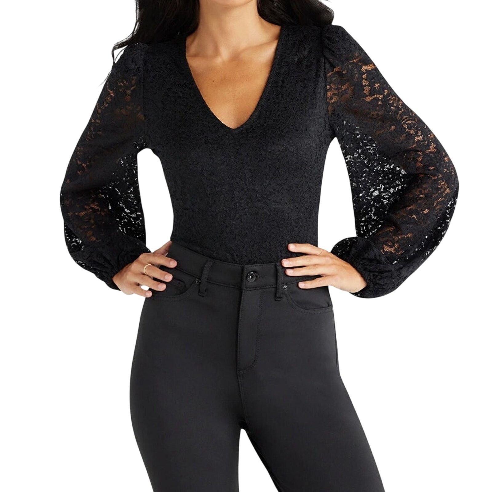 Other Sofia Jeans By Sofia Vergara Lace Bodysuit Blouson Sleeves L Size L / US 10 / IT 46 - 8 Thumbnail