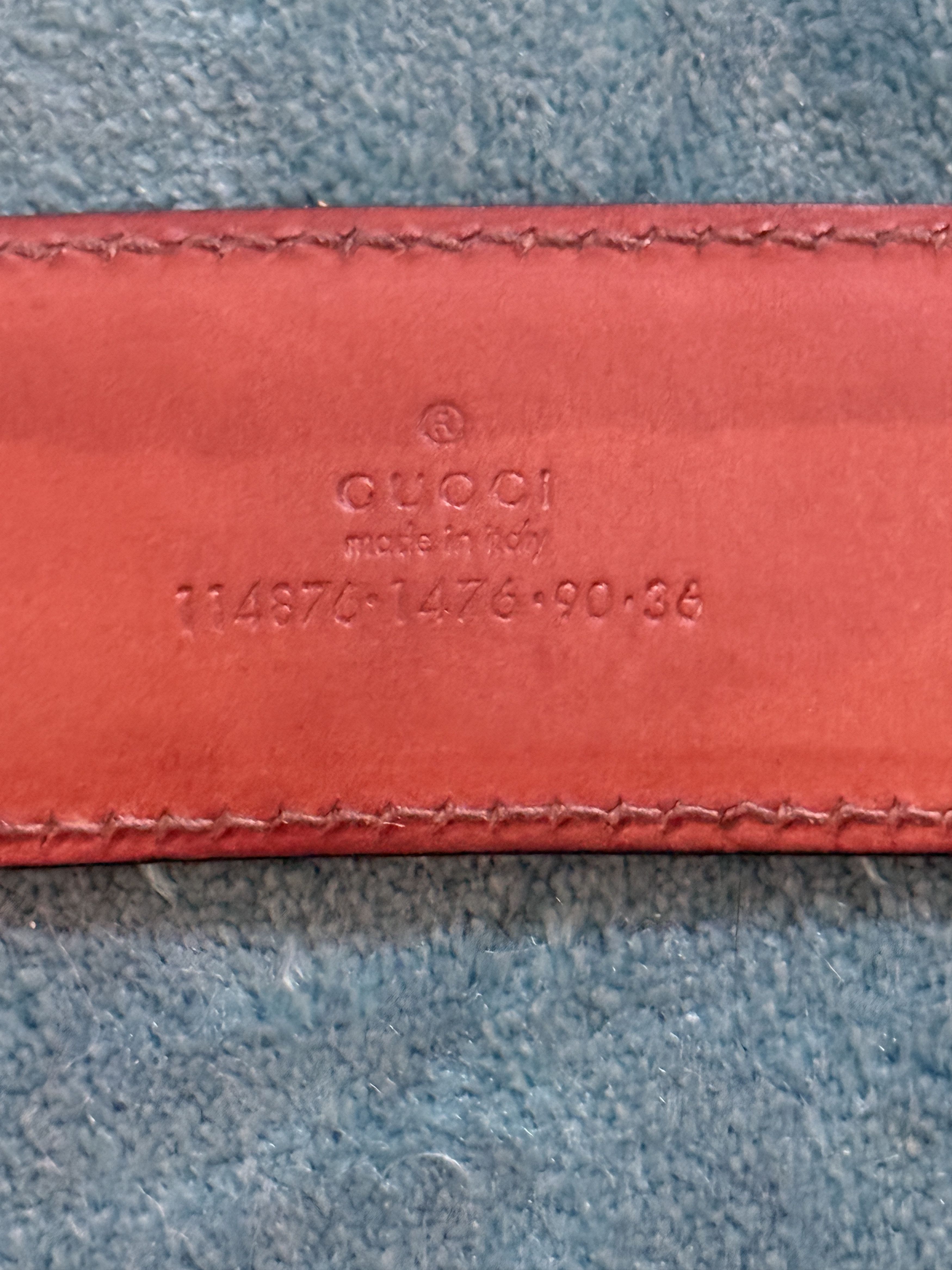 Gucci Gucci gg supreme leather belt embossed logo gold buckle Size 32 - 5 Thumbnail
