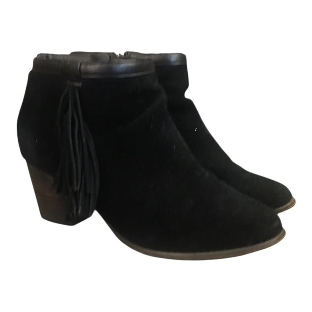 Other Women's Black Ankle Booties Boots Heels Fringe Zip Size 8W Size US 8 / IT 38 - 6 Thumbnail